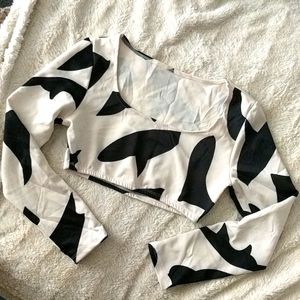 Modern Abstract shape tan crop top